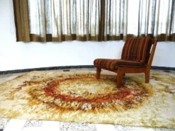 Tapis en laine OpArt moderniste abstrait d'Ege Rya, Danemark, années 1960.