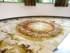 Tapis en laine OpArt moderniste abstrait d'Ege Rya, Danemark, années 1960.