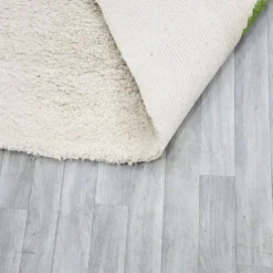 Tapis en laine pure fait main marocaine vert et blanc 1,5/2,5 m