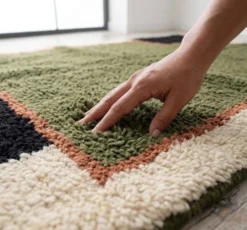 Tapis en laine pure fait main sur mesure avec magnifique designe 1,5/2,5 m