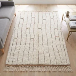 Tapis en laine pure fait main traditionnelle sur mesure 2/3 m