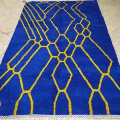 Tapis en laine pure fait main traditionnelle artisanale 2/3 m