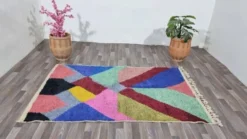 Tapis en laine pure à motifs colorés traditionnelle taille 1,5/2,5 m