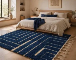 Tapis en laine pure sur mesure traditionnelle fait main 1,5/2,5 m