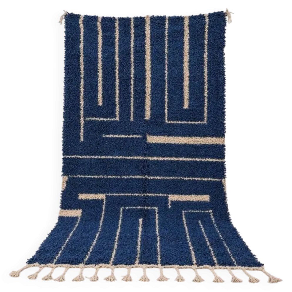 Tapis en laine pure sur mesure traditionnelle fait main 1,5/2,5 m