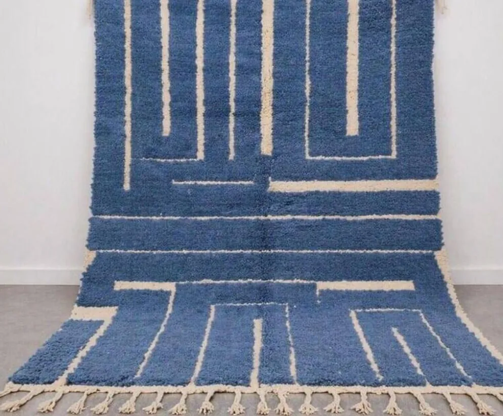 Tapis en laine pure sur mesure traditionnelle fait main 1,5/2,5 m