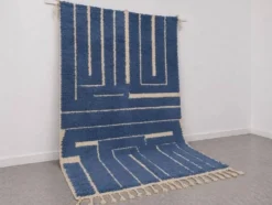 Tapis en laine pure sur mesure traditionnelle fait main 1,5/2,5 m