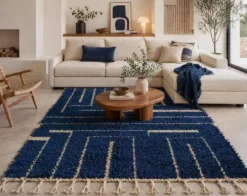 Tapis en laine pure sur mesure traditionnelle fait main 1,5/2,5 m