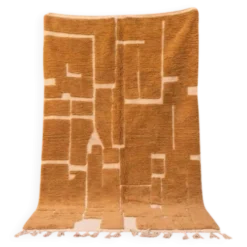 Tapis en laine pure traditionnelle moutarde 150/250 cm