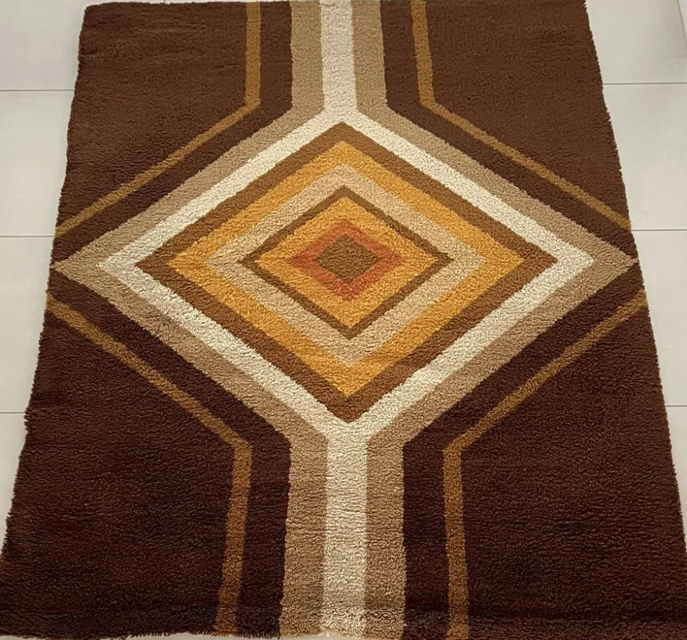 Tapis en laine série Grafik 100 par S. Doege, Allemagne 1970