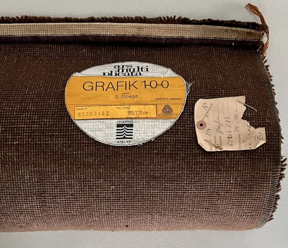 Tapis en laine série Grafik 100 par S. Doege, Allemagne 1970