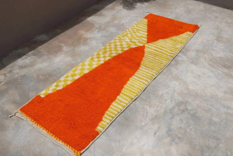 Tapis en laine tissé à la main coloré, 300 x 95 cm - R310
