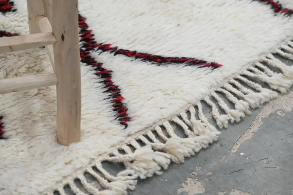 Tapis en laine tissé à la main coloré, 155 x 100 cm - P483
