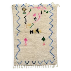 Tapis en laine tissé à la main coloré, 145 x 105 cm - P426