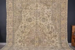 Tapis en laine turc Oushak vintage sku 2362