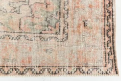 Tapis en laine turc vintage fait main en rose blush atténué, 191x316 cm