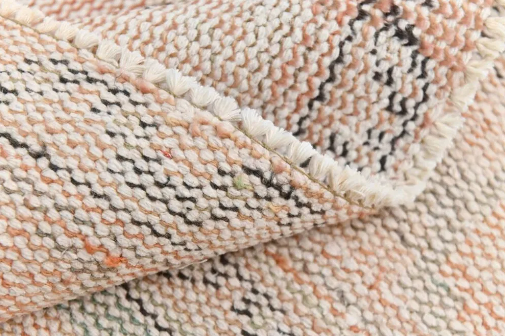 Tapis en laine turc vintage fait main en rose blush atténué, 191x316 cm