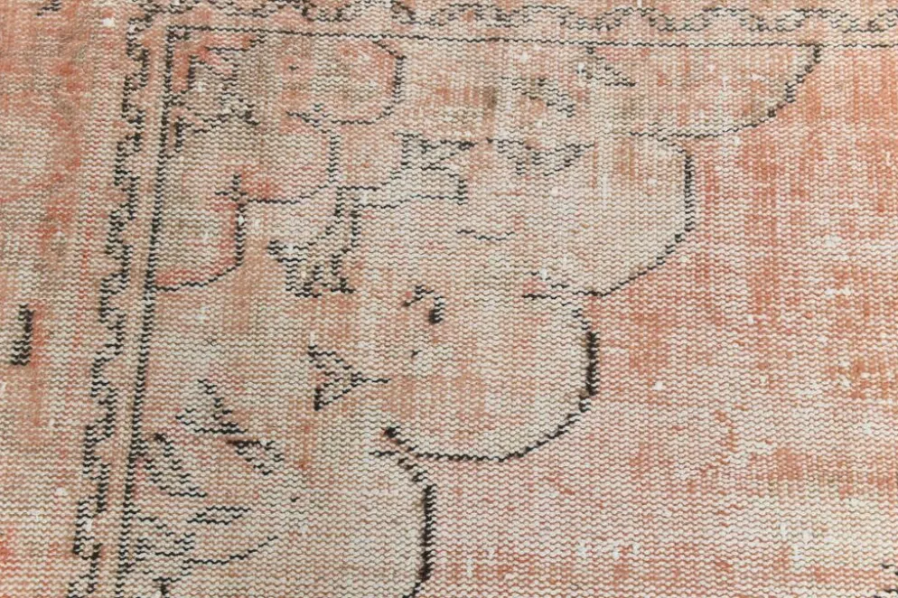 Tapis en laine turc vintage fait main en rose blush atténué, 191x316 cm