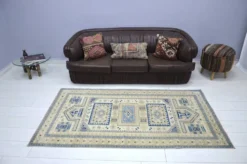 Tapis en laine turque beige et bleu sku 2290.