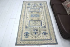 Tapis en laine turque beige et bleu sku 2290.