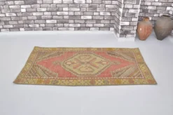 Tapis en laine turque orange et rouge sku 2490
