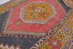 Tapis en laine turque rouge et orange sku 2493