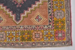 Tapis en laine turque rouge et orange sku 2493