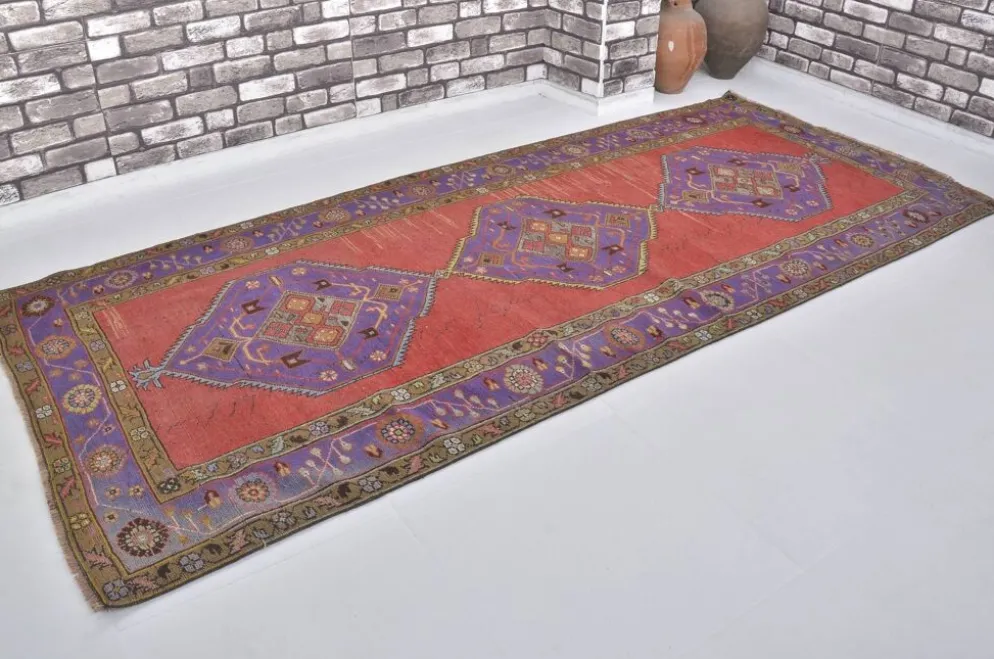 Tapis en laine turque rouge et bleu sku 1207