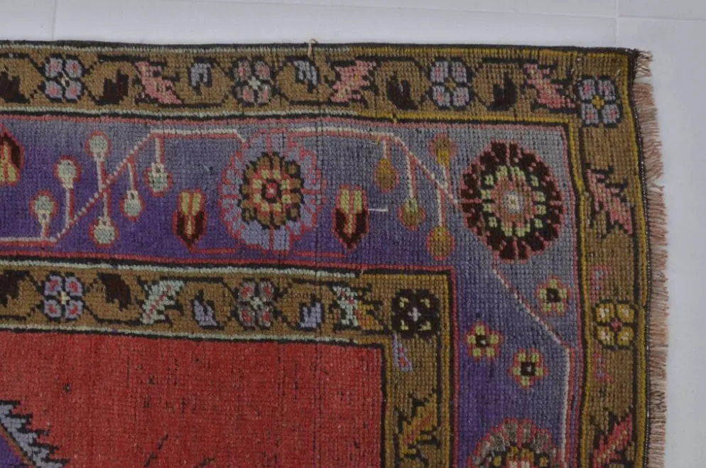 Tapis en laine turque rouge et bleu sku 1207