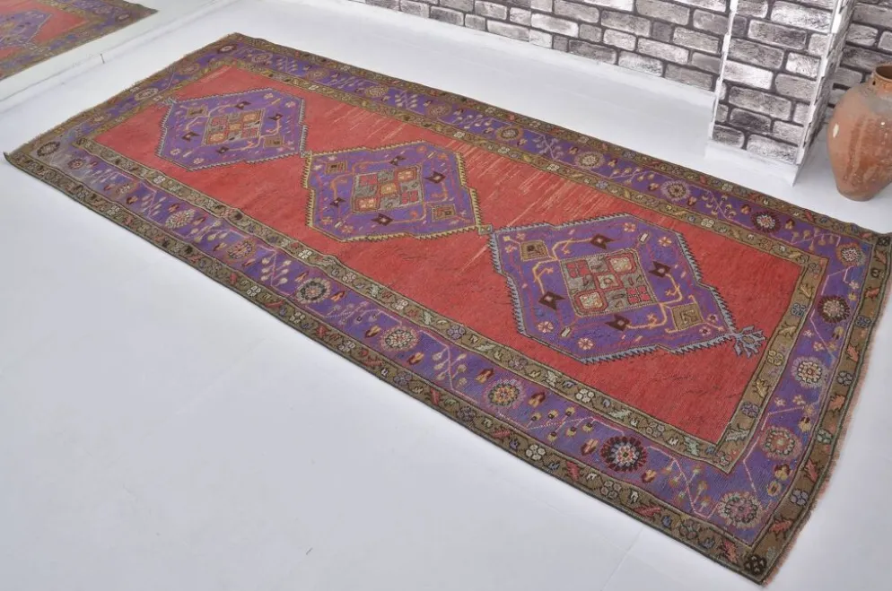Tapis en laine turque rouge et bleu sku 1207
