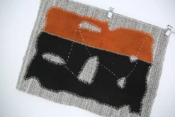 Tapis en laine vintage, tapisserie murale, art textile moderne du milieu du siècle, 75x105 cm
