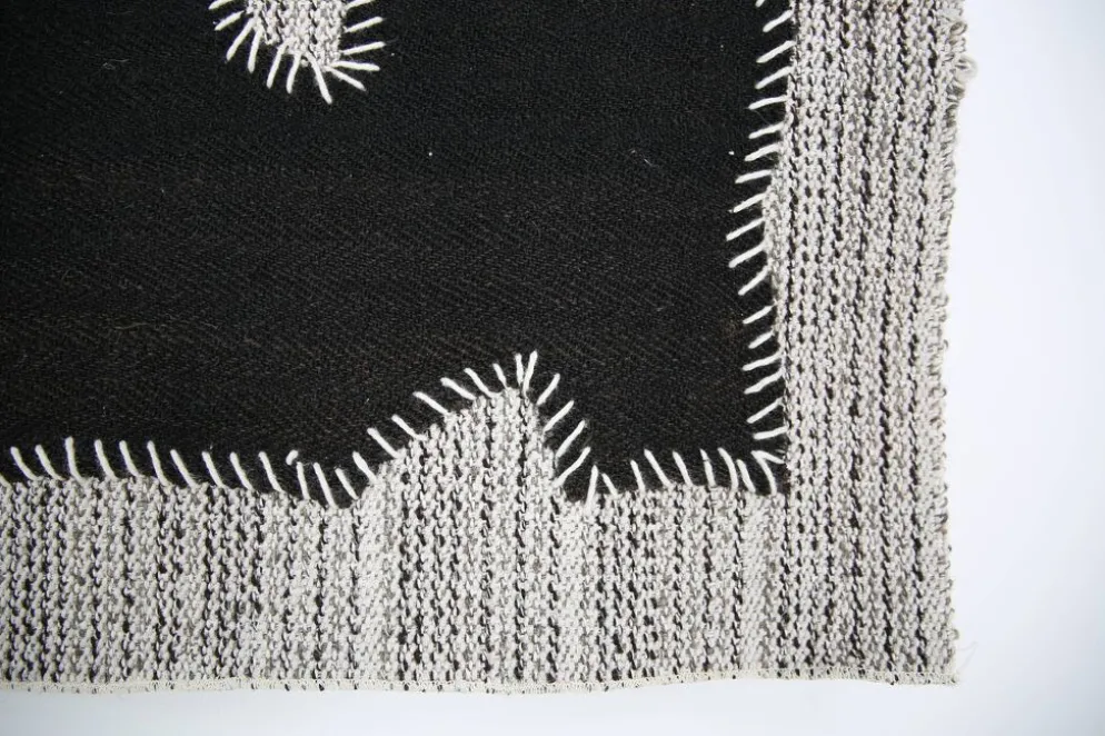 Tapis en laine vintage, tapisserie murale, art textile moderne du milieu du siècle, 75x105 cm