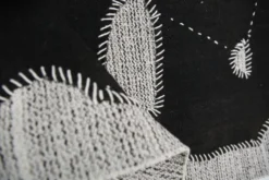 Tapis en laine vintage, tapisserie murale, art textile moderne du milieu du siècle, 75x105 cm