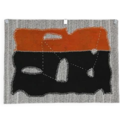 Tapis en laine vintage, tapisserie murale, art textile moderne du milieu du siècle, 75x105 cm