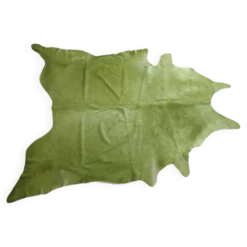 Tapis en peau de vache vert anis 278 cm x 233 cm