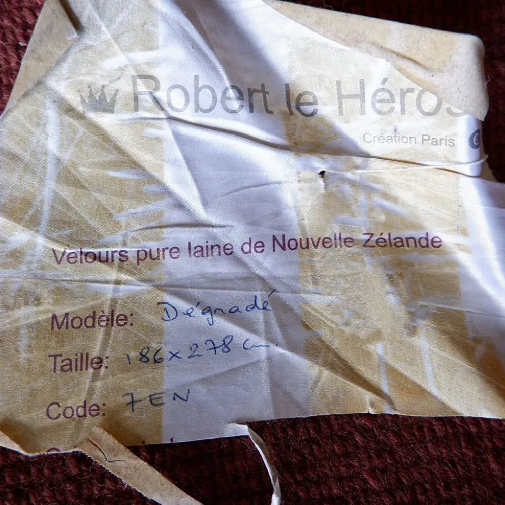 Tapis en velours de laine "Robert Le Héros" Paris - années 90