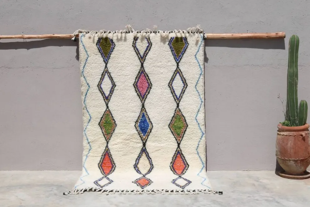 Tapis fait main coloré, 255 x 155 cm - AZ829