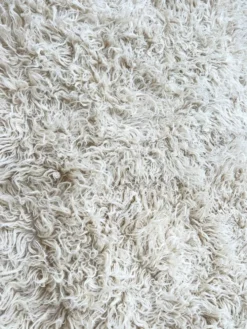 Tapis Flokati vintage pure laine vierge 260 × 220 cm années 70