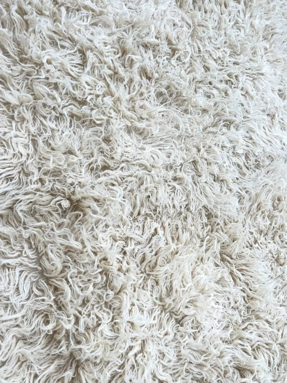 Tapis Flokati vintage pure laine vierge 260 × 220 cm années 70
