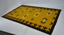 Tapis géométrique de design du milieu du siècle, années 1970 / Tchécoslovaquie