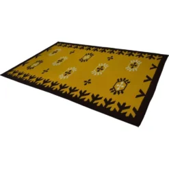 Tapis géométrique de design du milieu du siècle, années 1970 / Tchécoslovaquie