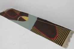 Tapis géométrique extraordinaire et étroit, années 1960