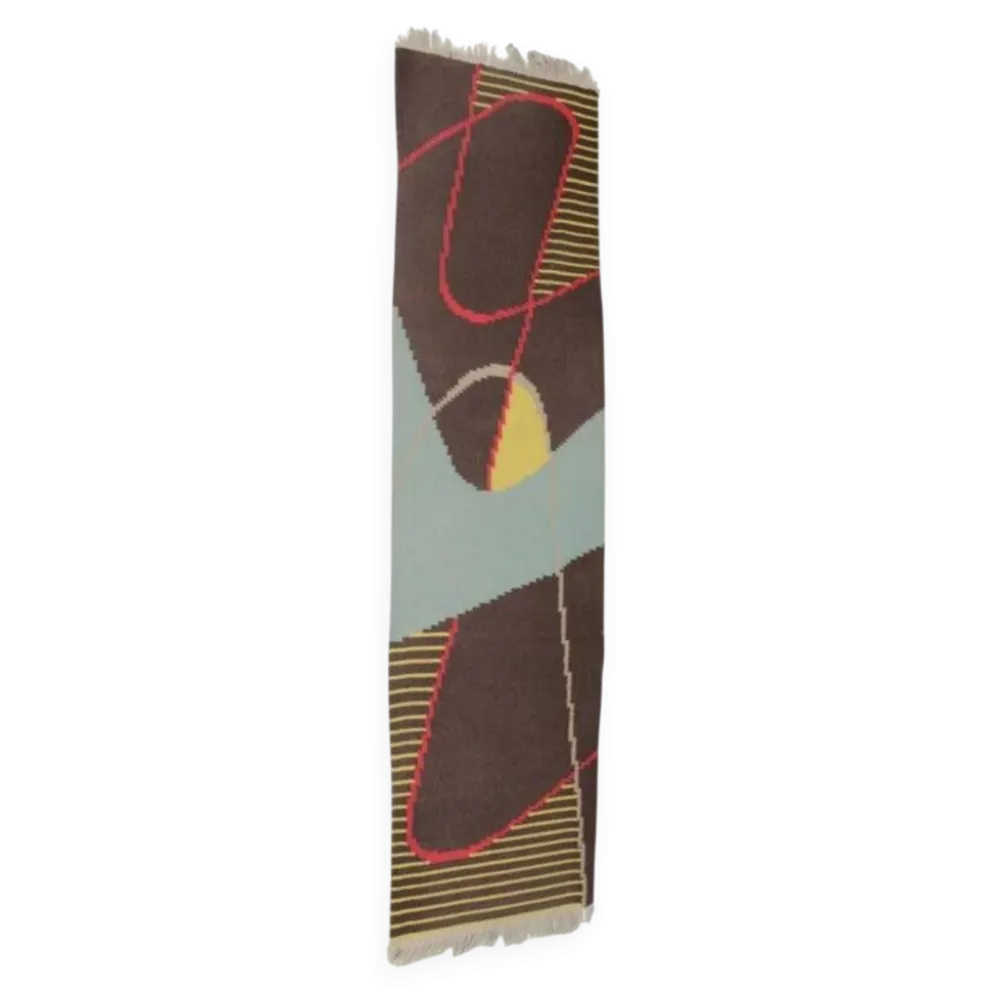 Tapis géométrique extraordinaire et étroit, années 1960
