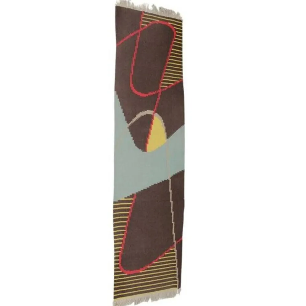 Tapis géométrique extraordinaire et étroit, années 1960