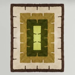 Tapis géométrique magnifique des années 1970, style espace, en laine. Fabriqué en Italie.
