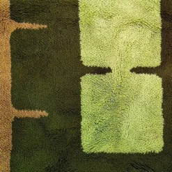Tapis géométrique magnifique des années 1970, style espace, en laine. Fabriqué en Italie.