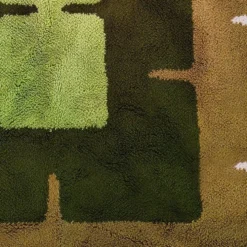 Tapis géométrique magnifique des années 1970, style espace, en laine. Fabriqué en Italie.