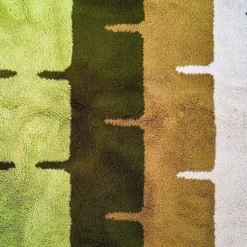 Tapis géométrique magnifique des années 1970, style espace, en laine. Fabriqué en Italie.