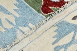Tapis géométrique vintage rouge vin bleu 5x8, 144x241 cm