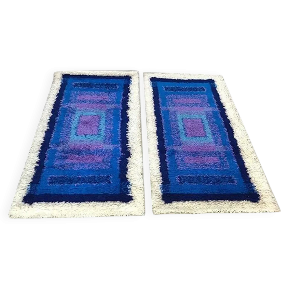 Tapis graphiques abstraits modernes de Gilde, Allemagne, années 1960, ensemble de 2.